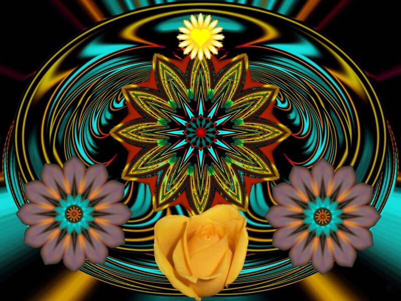 Colorful Flower Mandala — Yellow, Vibrant