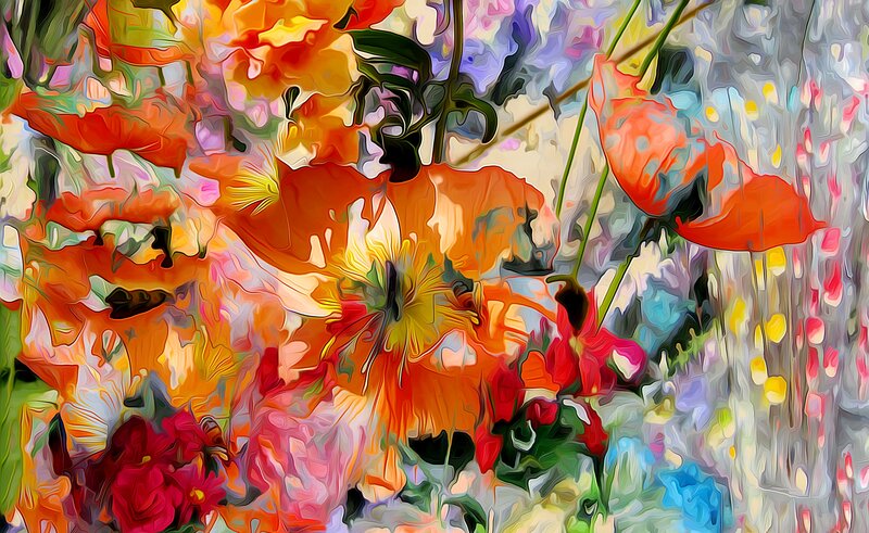 Colorful Flower Painting — Orange