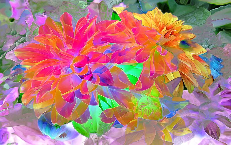 Colorful Flower Painting — Pink
