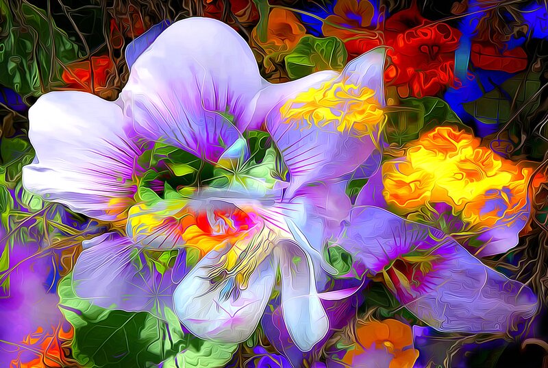 Colorful Flower Painting — Purple