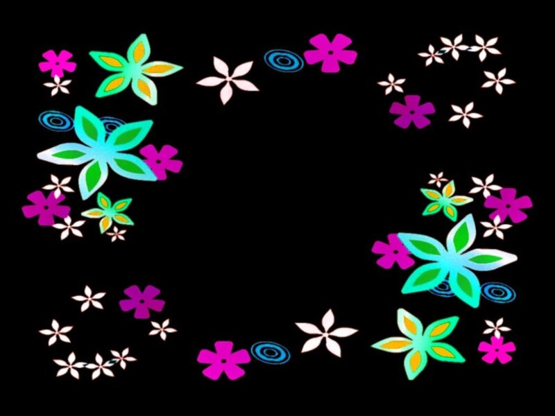 Colorful Flower Pattern — Black, Playful