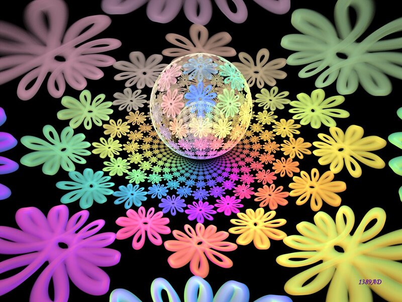 Colorful Flower Pattern — Black