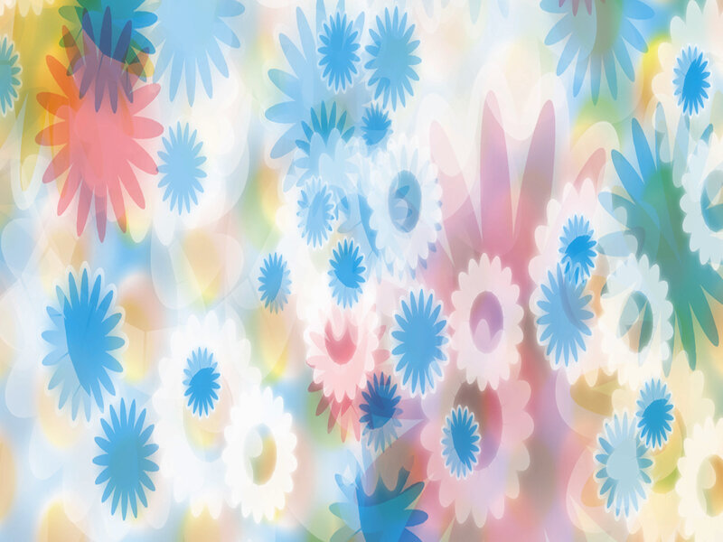 Colorful Flower Pattern — Blue, Dreamy