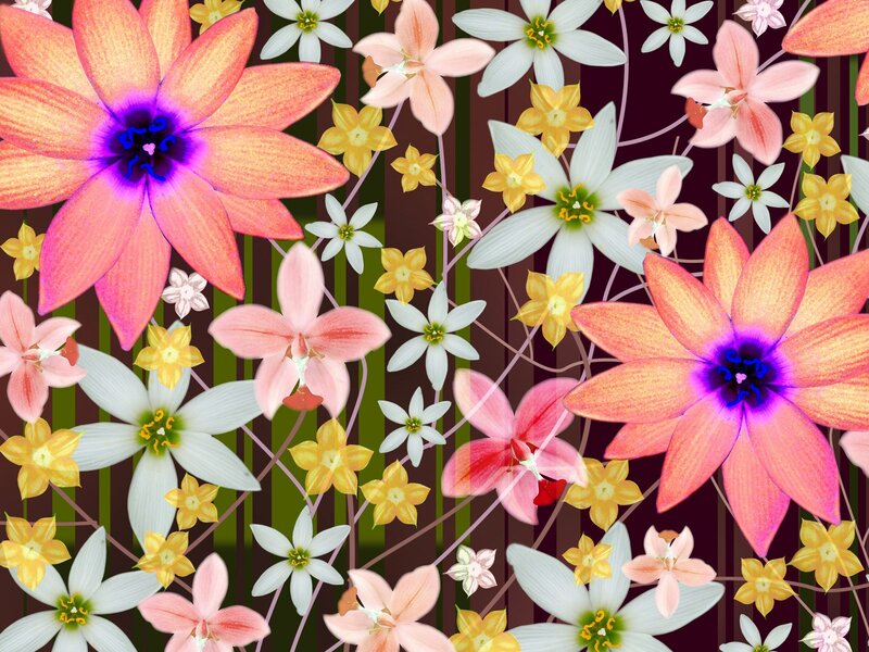 Colorful Flower Pattern — Pink