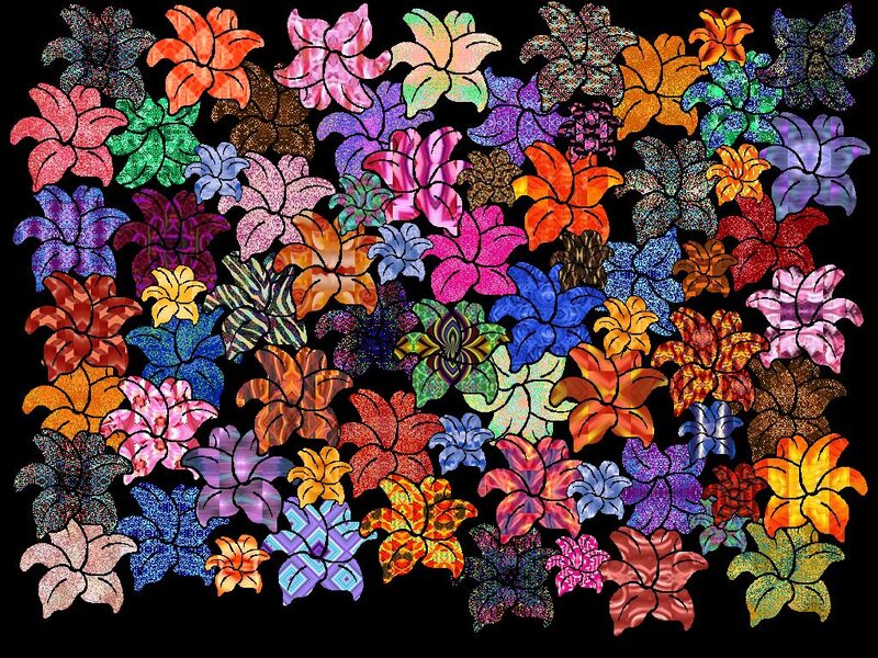 Colorful Flower Pattern — Purple
