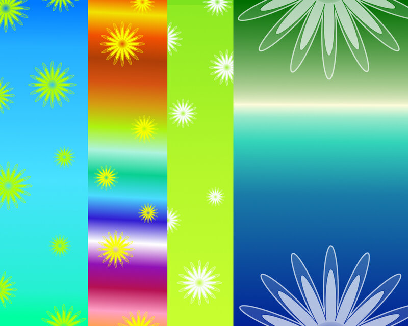 Colorful Flower Patterns — Blue