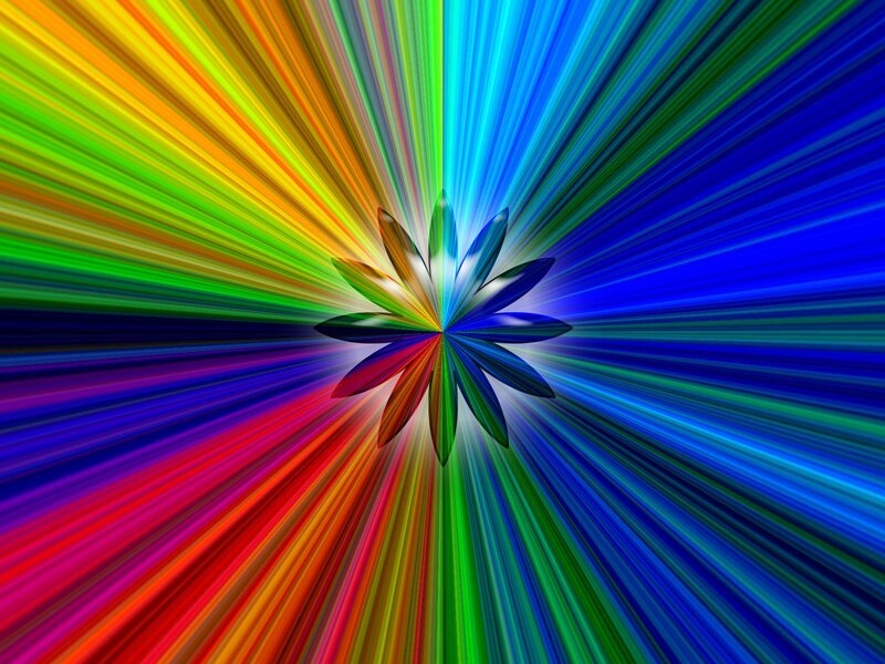 Colorful Flower Radiating Light