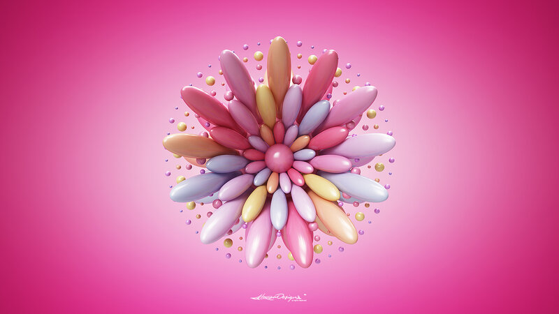 Colorful Flower Sculpture — Pink