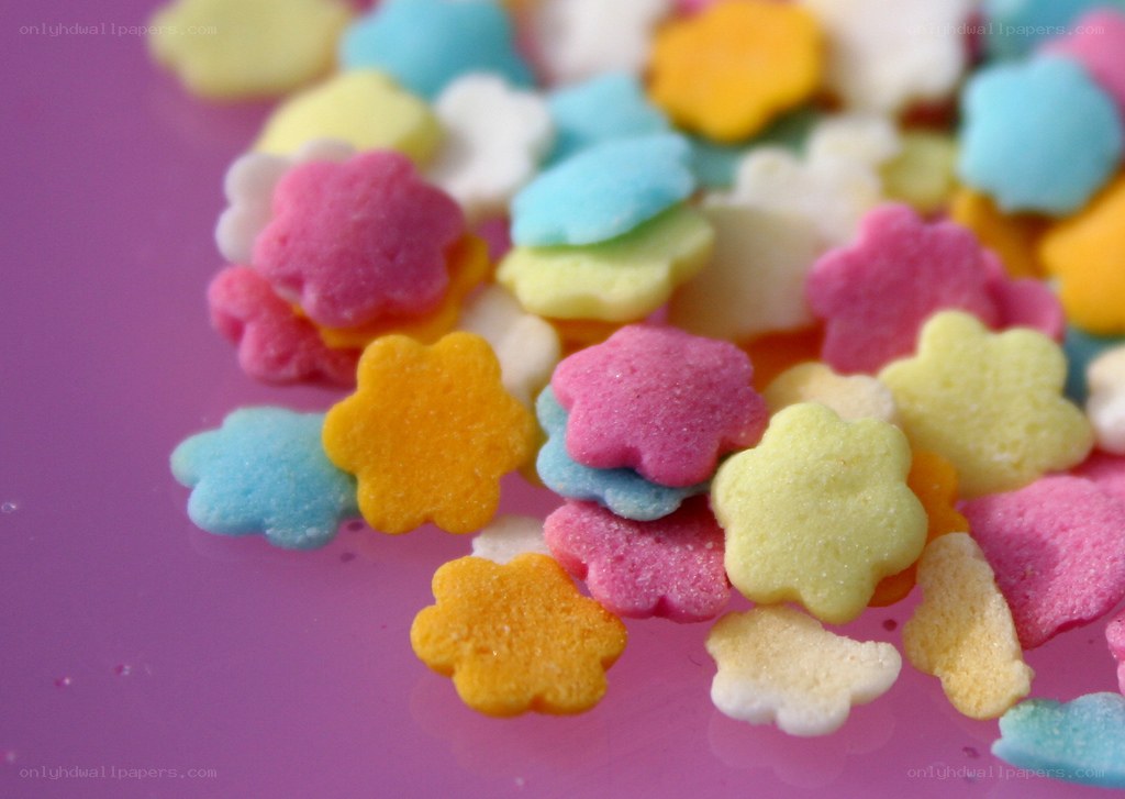 colorful flower-shaped sprinkles