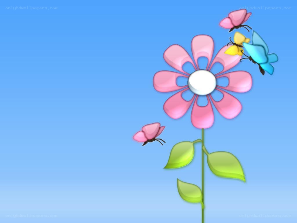 colorful flower with butterflies