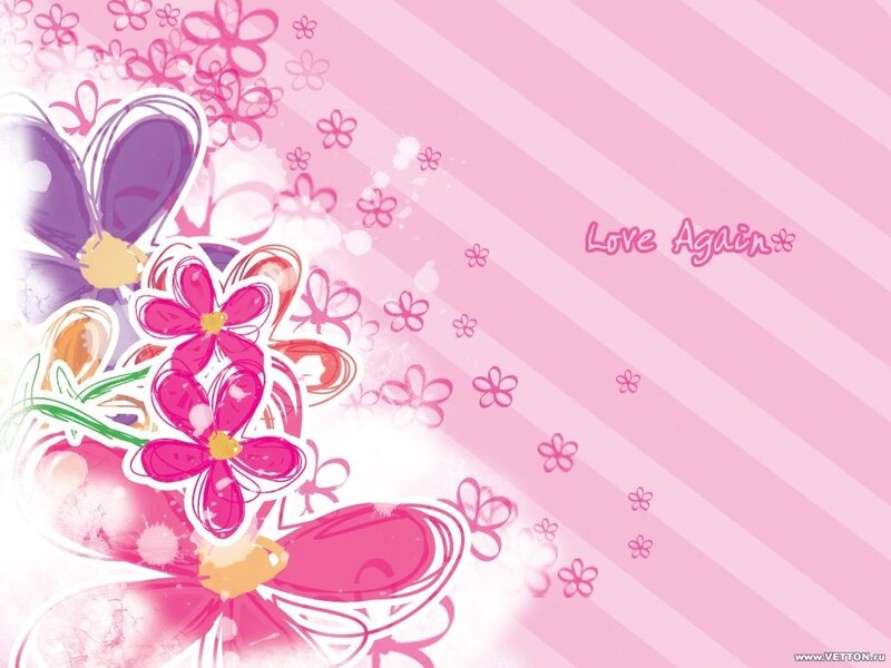 Colorful Flowers and Butterflies — Pink, Cheerful, Digital Art
