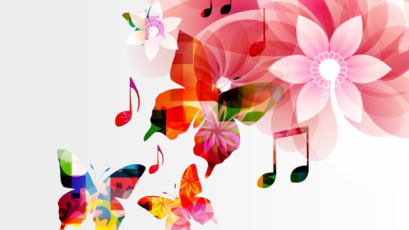 Colorful Flowers and Butterflies — Pink