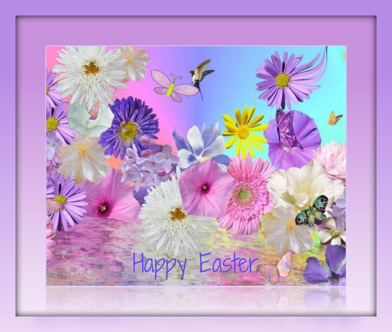 Colorful Flowers and Butterflies — Purple, Cheerful