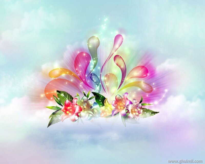 Colorful Flowers and Leaves — Pink