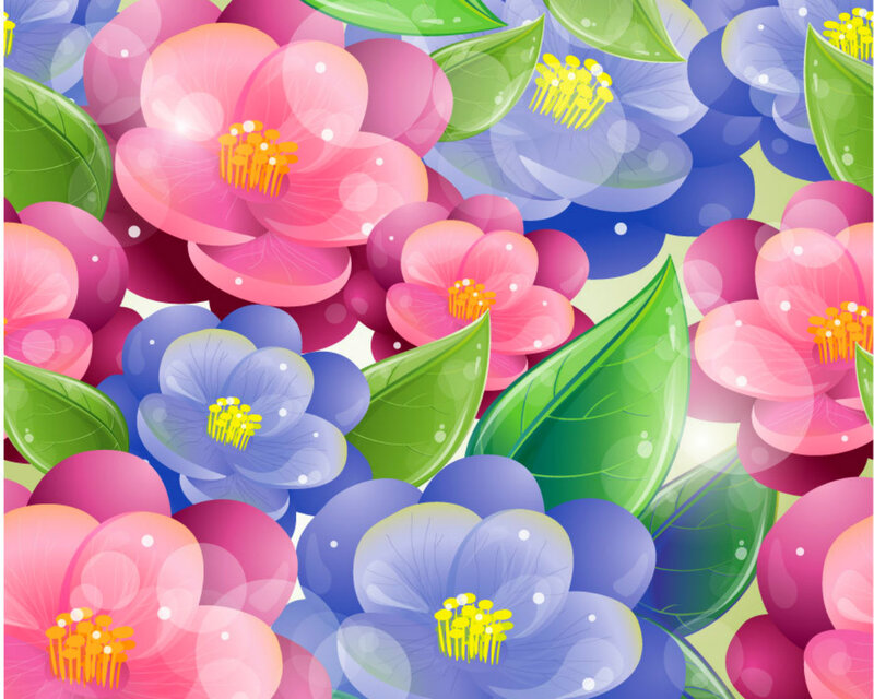 Colorful Flowers and Leaves — Pink, Vibrant