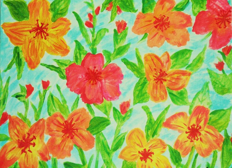 Colorful Flowers and Leaves