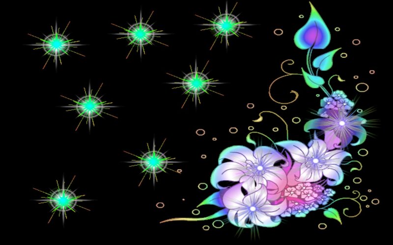 Colorful Flowers and Stars