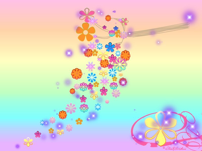 Colorful Flowers Falling