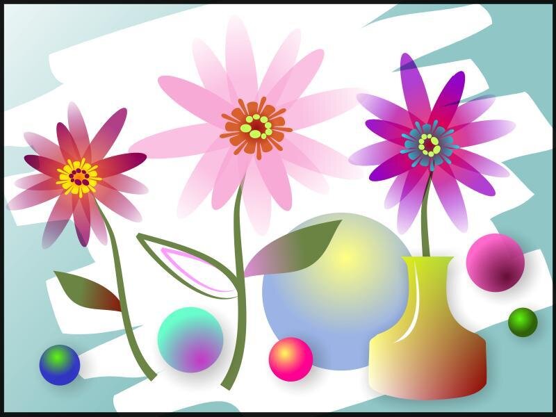 Colorful flowers in a vase