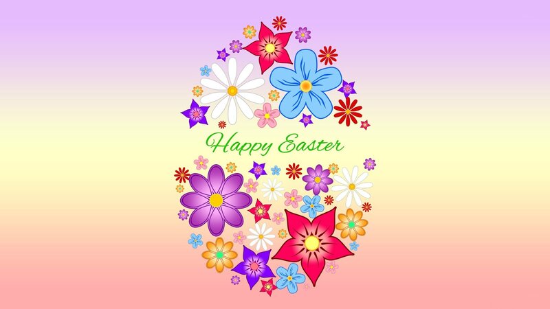 Colorful Flowers in Egg Shape