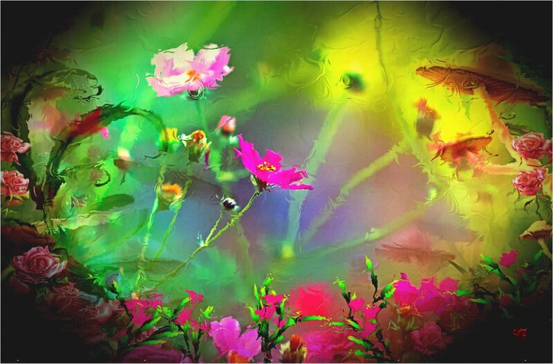 Colorful Flowers in Garden — Green, Vibrant