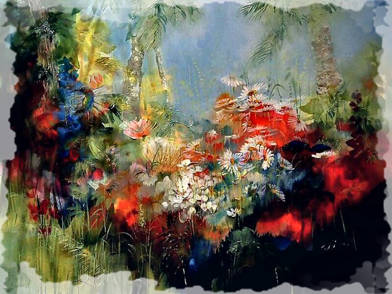 Colorful Flowers in Garden — Red