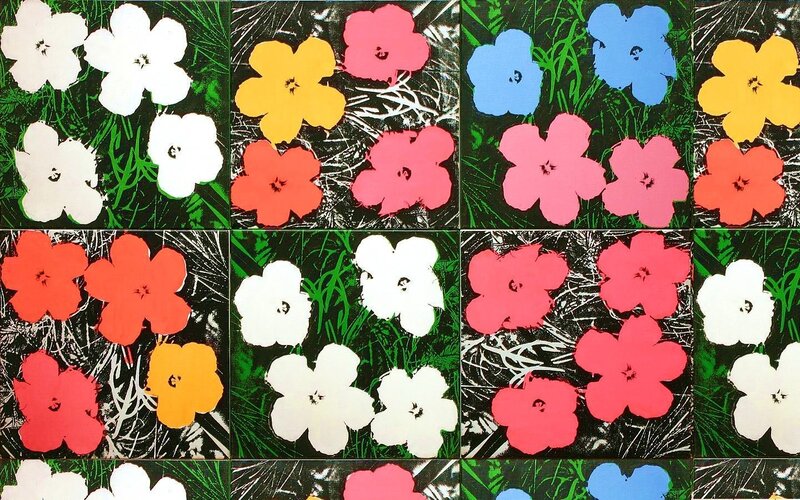 Colorful Flowers in Grid
