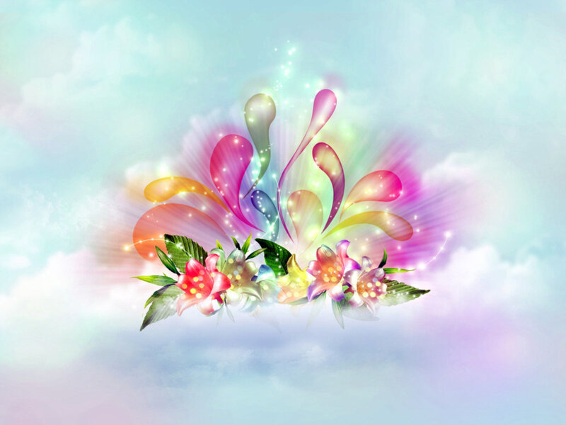 Colorful Flowers in Sky — Pink