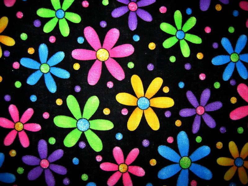 colorful flowers on black fabric