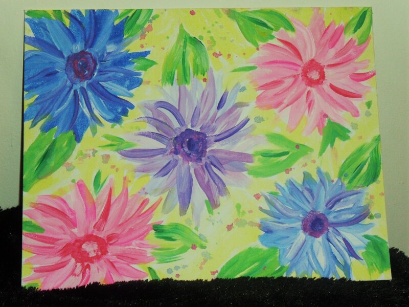 Colorful Flowers on Canvas