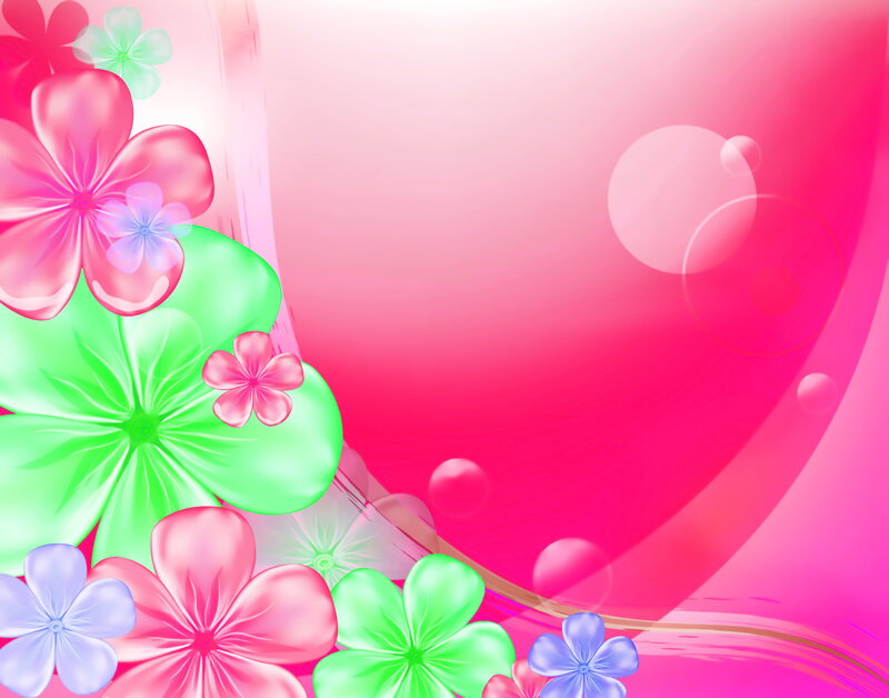 Colorful Flowers on Gradient — Pink