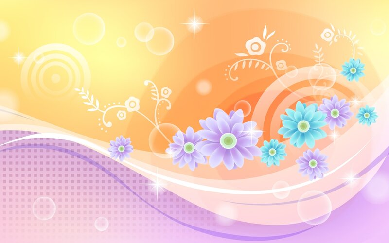 Colorful Flowers on Gradient — Yellow