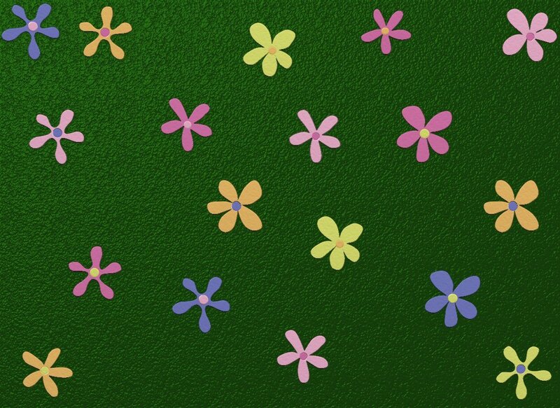 colorful flowers on green grass