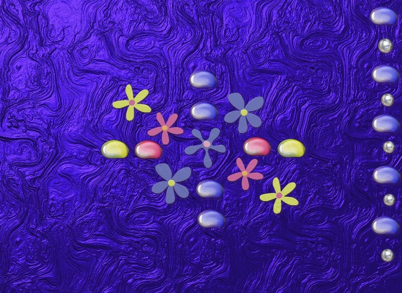 Colorful flowers on purple background
