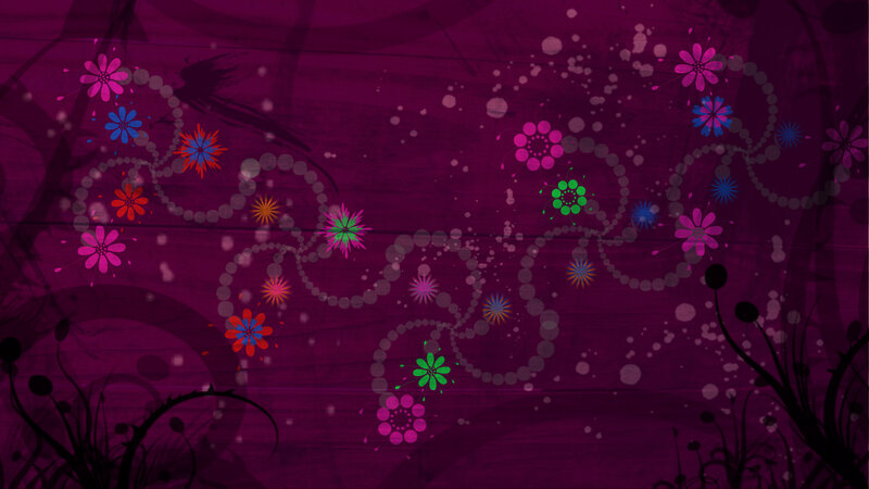 Colorful Flowers on Purple