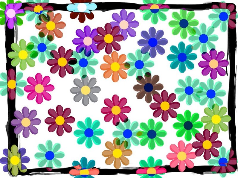 Colorful Flowers on White — Playful