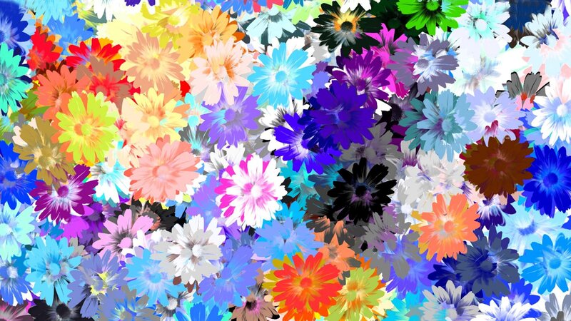 Colorful Flowers Pattern — Blue