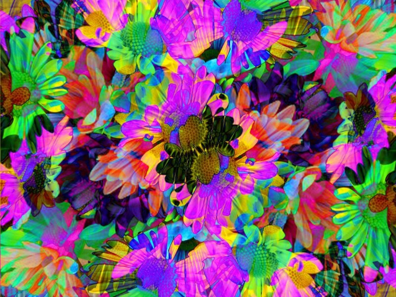 Colorful Flowers Pattern — Purple
