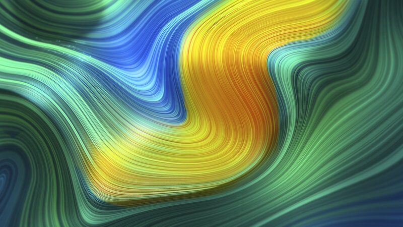 Colorful Flowing Lines — Yellow