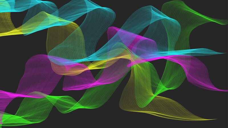 Colorful Flowing Ribbons — Green