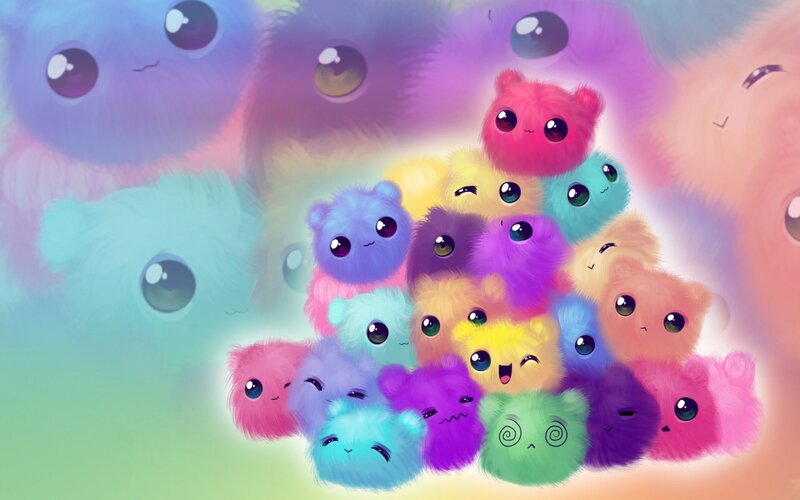 Colorful Fluffy Creatures — Pink