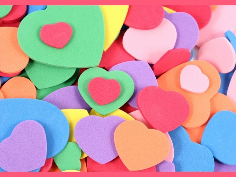 Colorful Foam Hearts