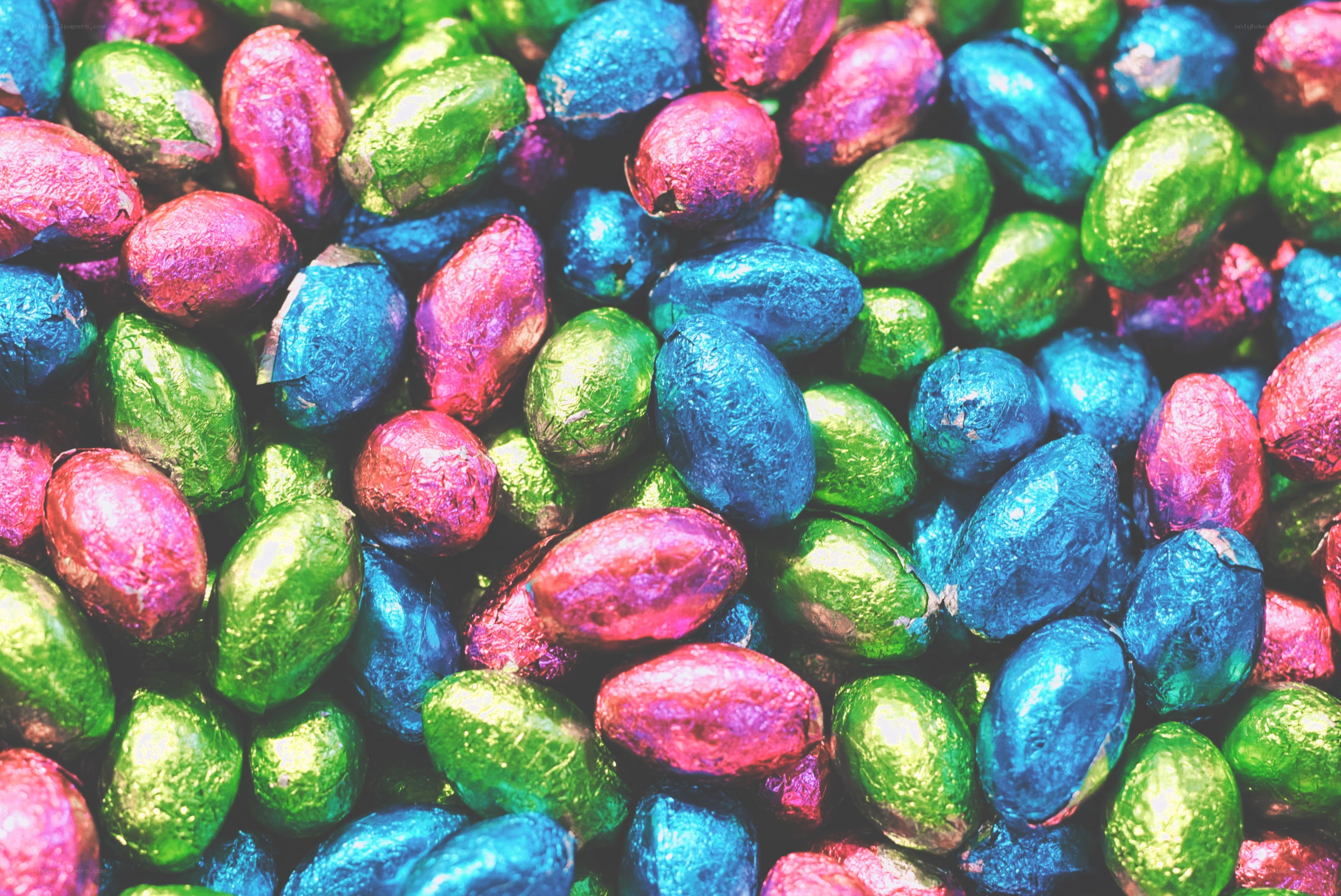 Colorful foil-wrapped candies