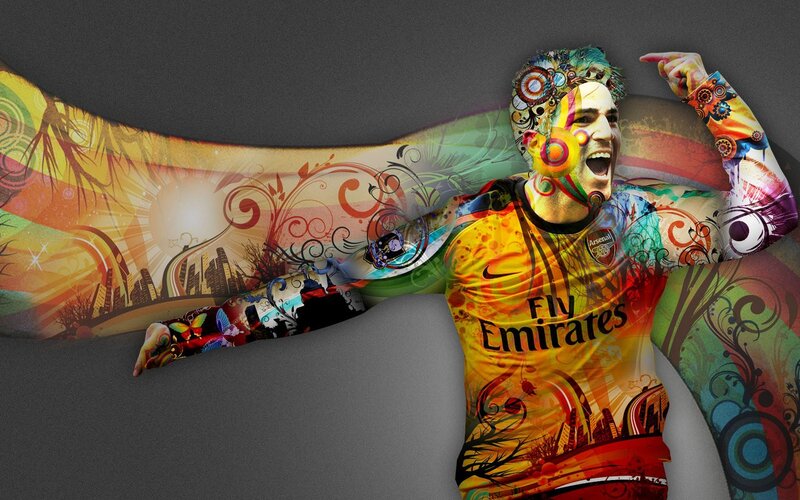 colorful football player artwork