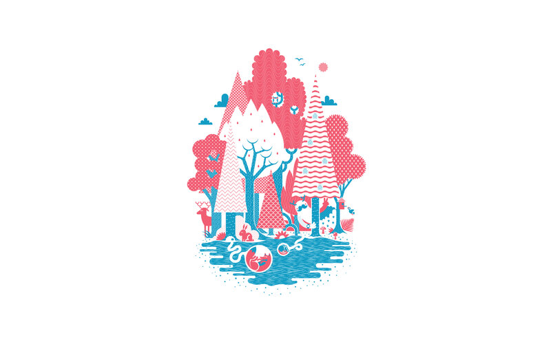 colorful forest illustration