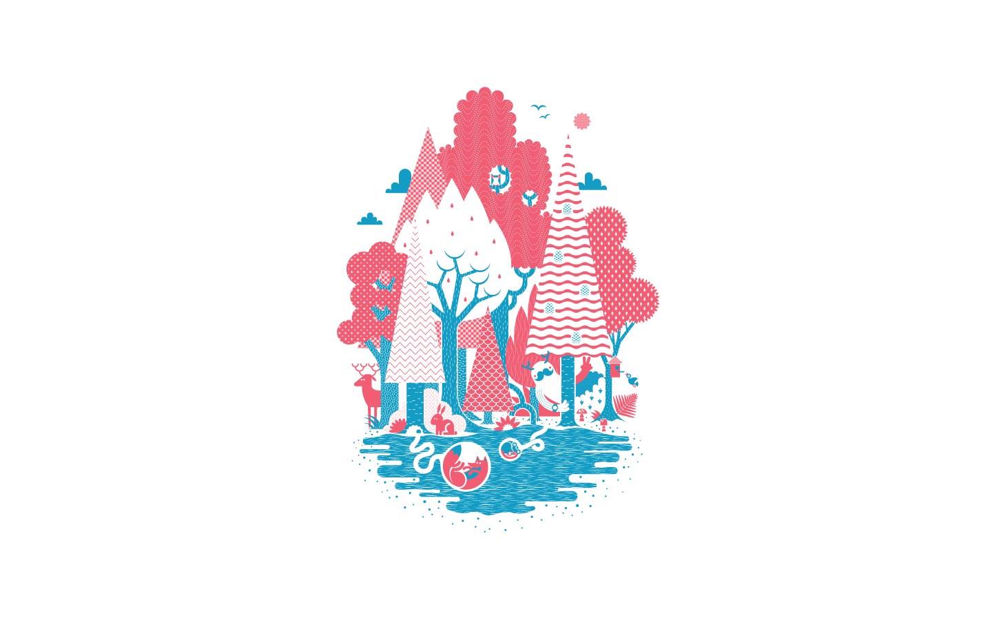 colorful forest illustration