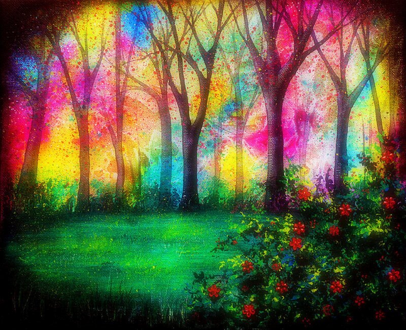 Colorful Forest Painting — Green