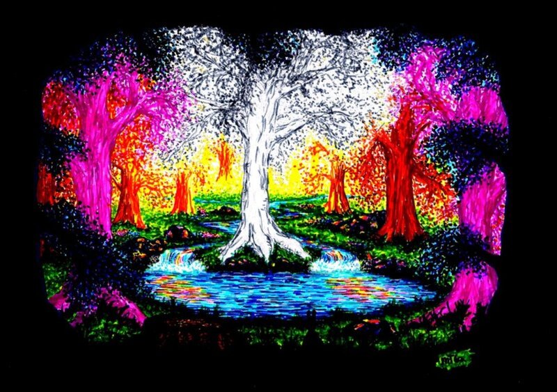 Colorful Forest Painting — Pink