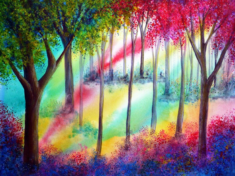 Colorful Forest Painting — Red