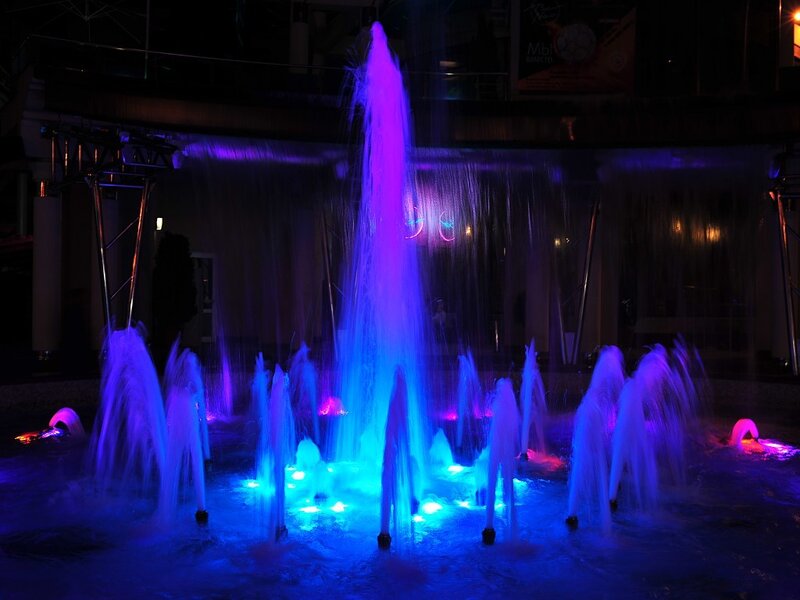 Colorful fountain at night
